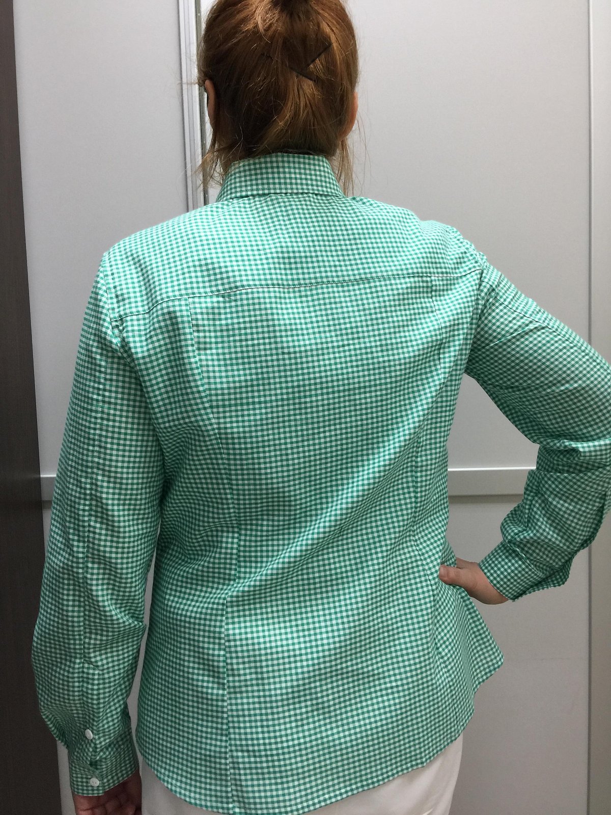 Блузка пошив - пример модели: Блузка-рубашка приталенная с длинным рукавом